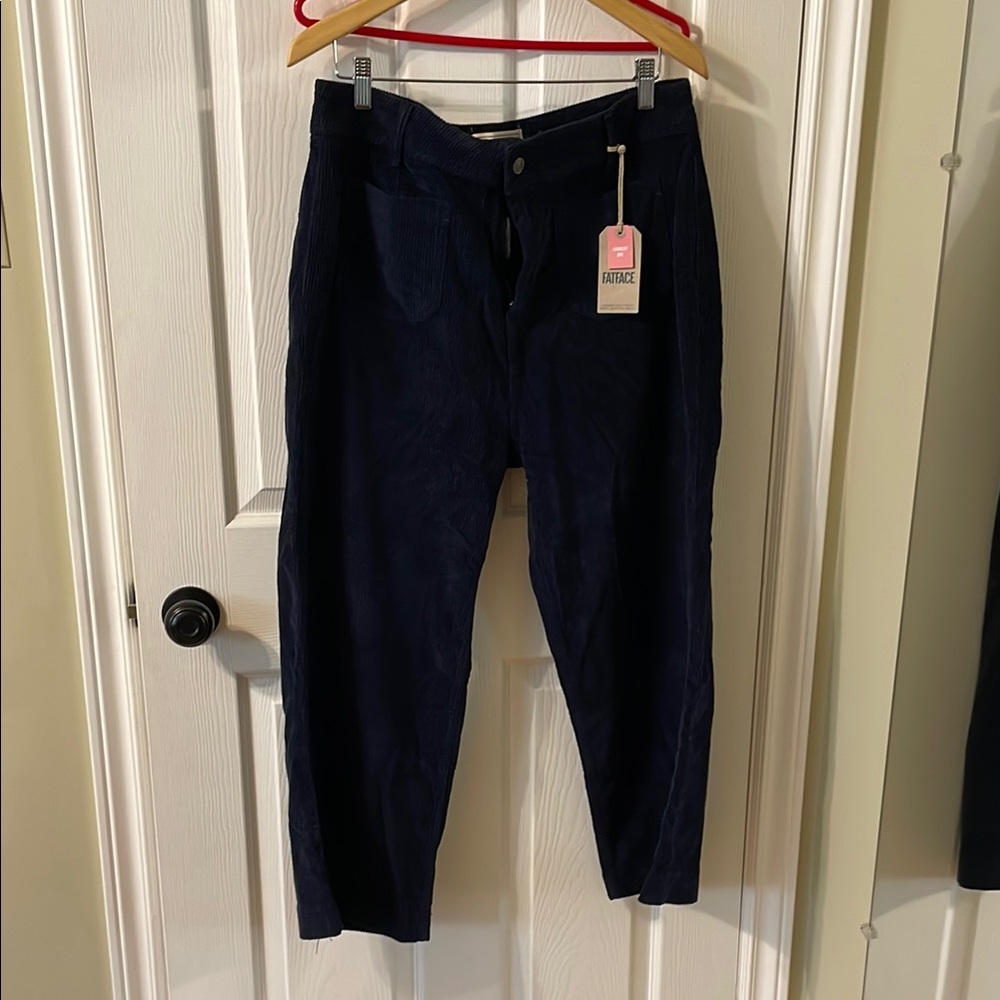 Fat Face Blue Straight Leg wide corduroy Navy Blue Pants